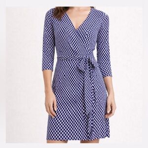 DVF Julian Wrap Dress in purple and white geometric - Diane Von Furstenberg - 8